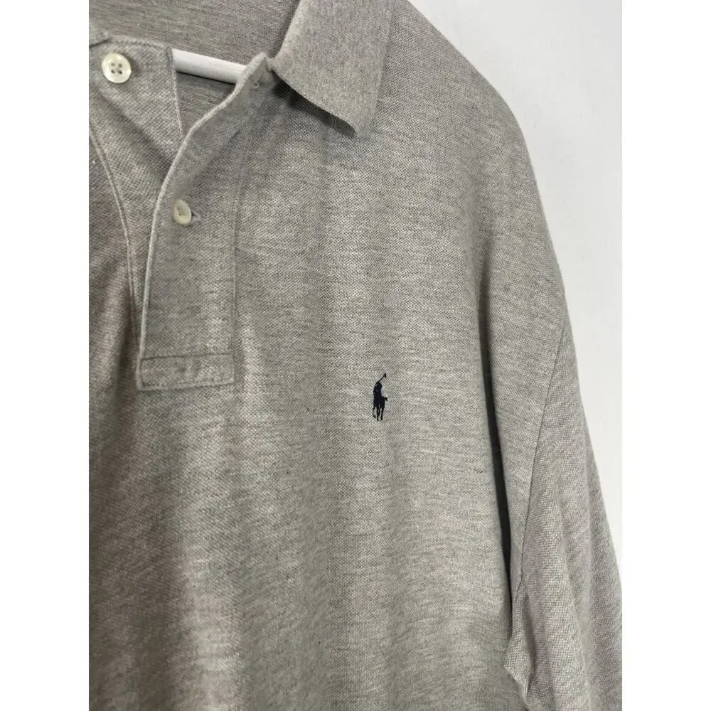 Polo Ralph Lauren Shirt Mens 2XL Polo Gray Long Sleeve Classic N28
